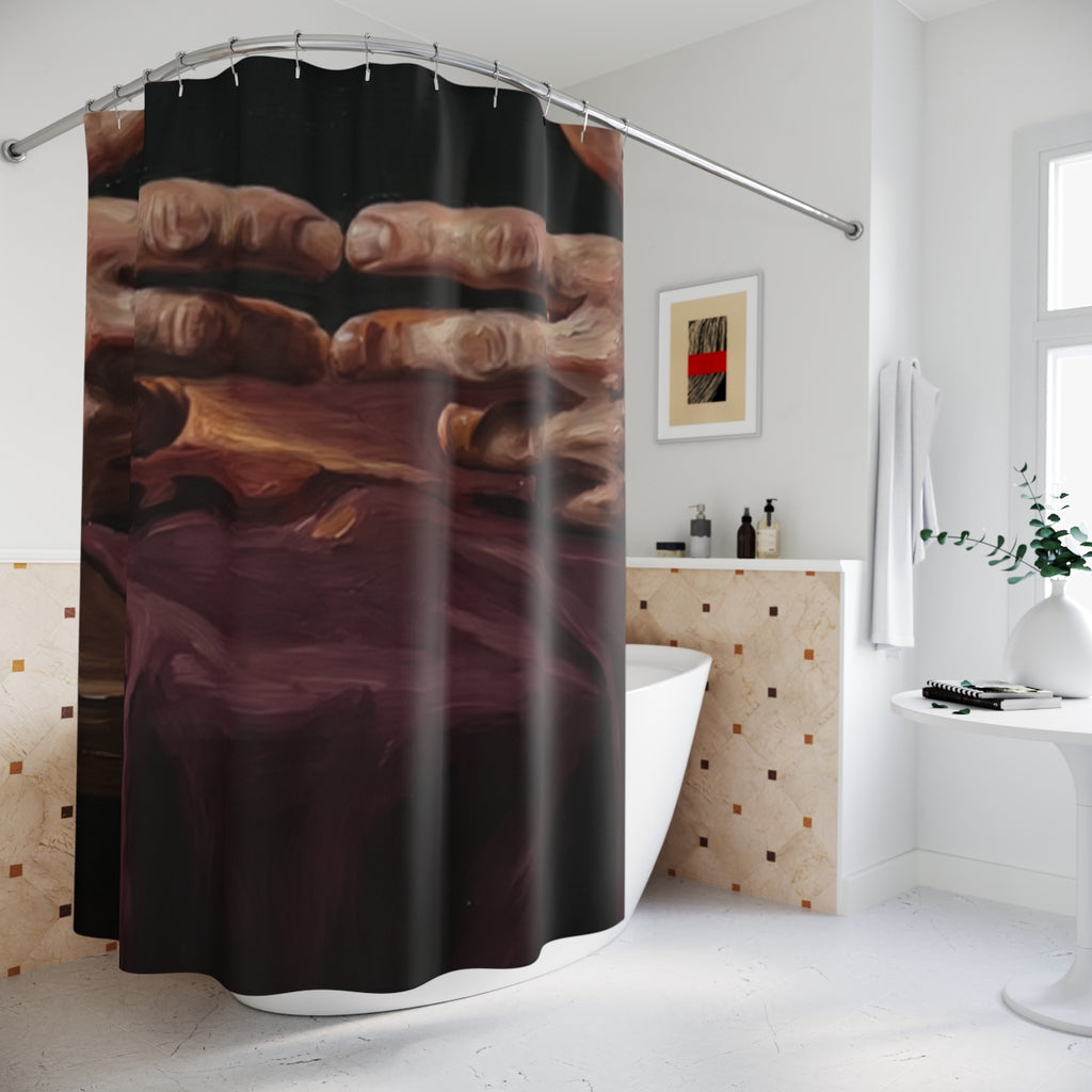 Shower Curtain - Candlelit Chiaroscuro Study | Echovira...