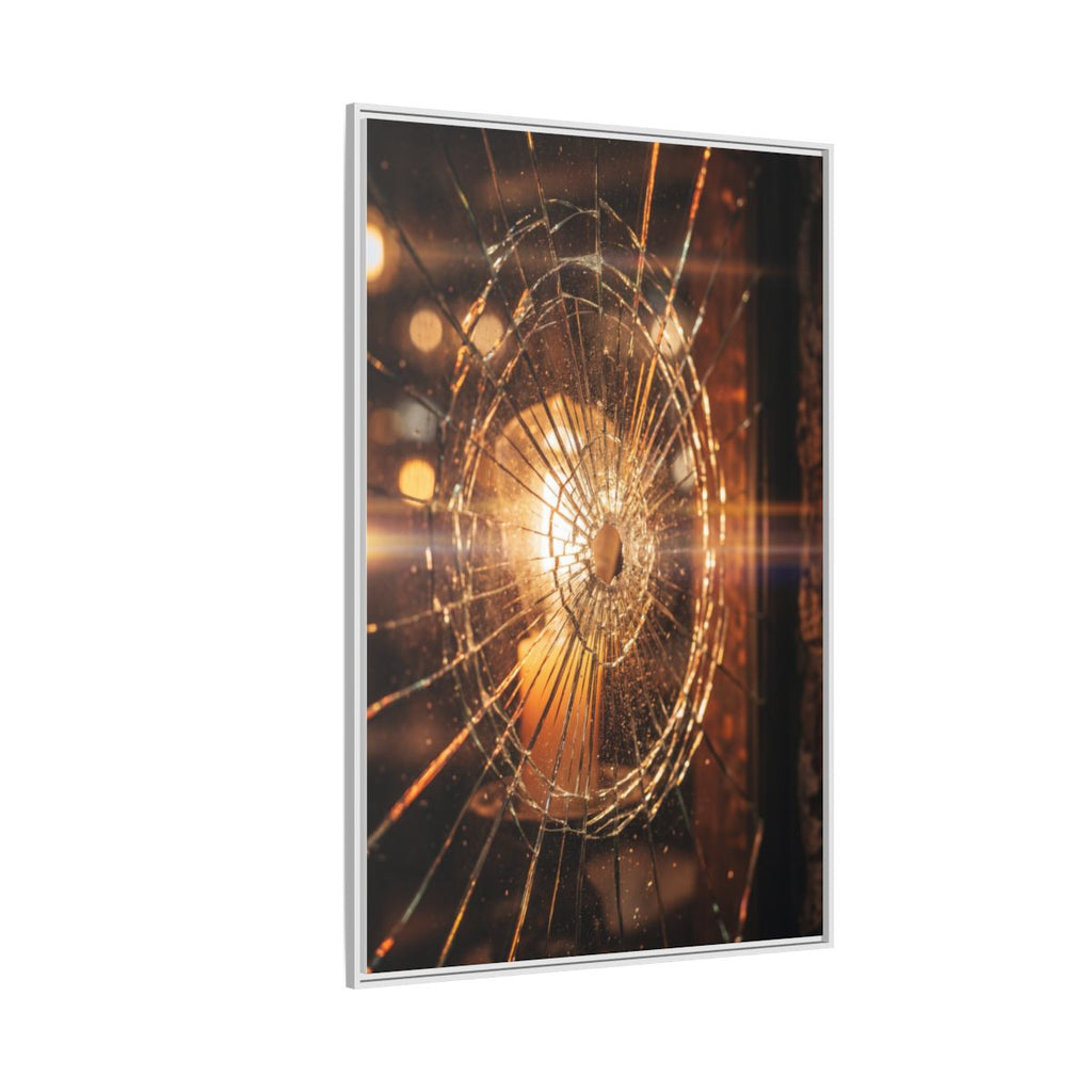Framed Matte Canvas - Shattered Glass — White / 1.25"