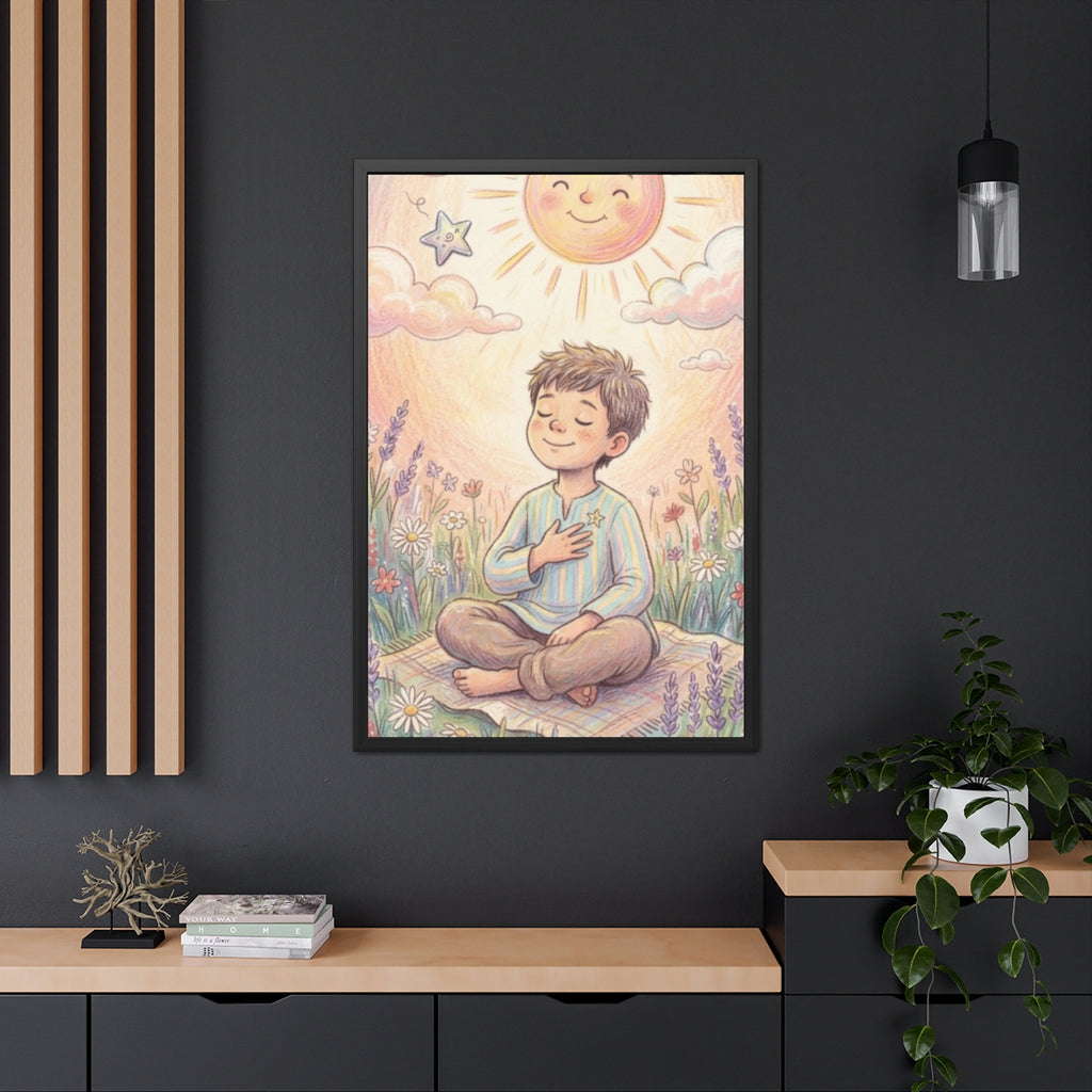 Framed Poster - Mindful Sunshine Meadow — Portrait (8×12......