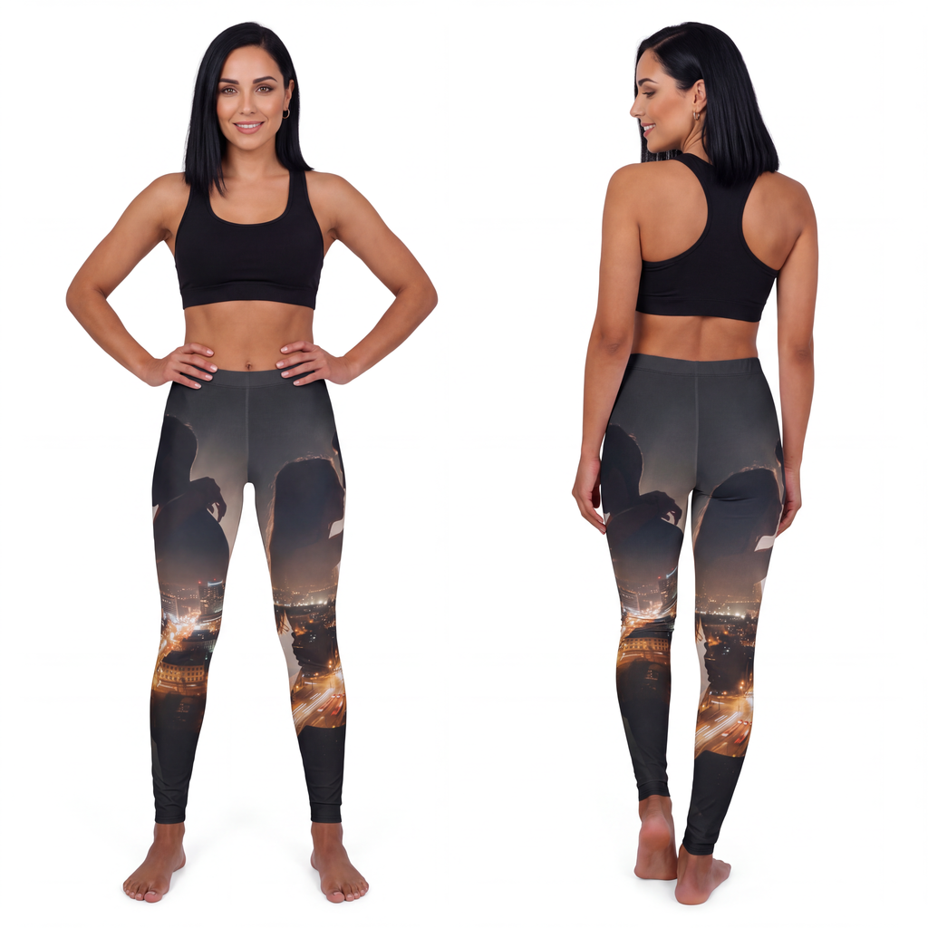 Women's Casual Spandex Leggings - City lights | Echovira...