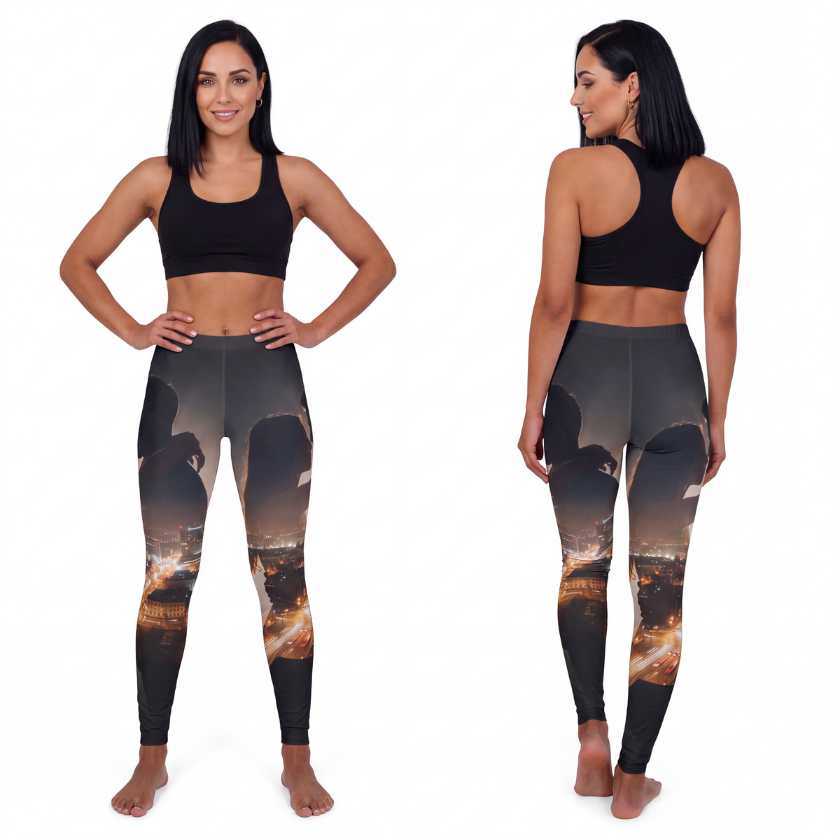 Women's Casual Spandex Leggings - City lights | Echovira...