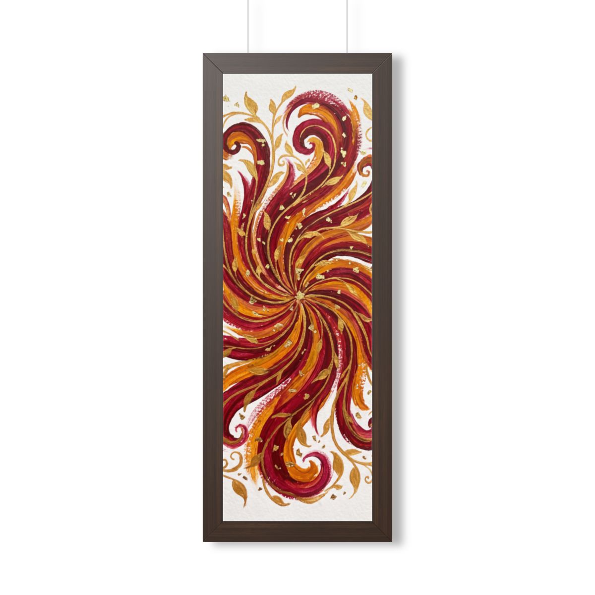 Framed Vertical Poster - Gilded Solstice Art — Walnut... |...