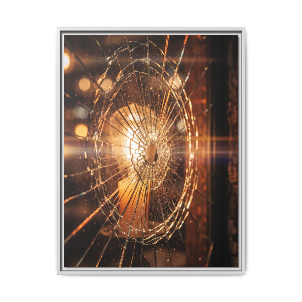 Framed Matte Canvas - Shattered Glass