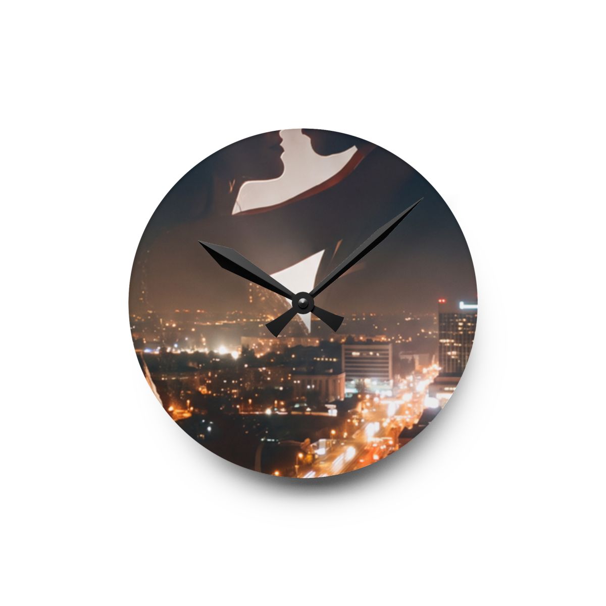 Acrylic Wall Clock - Metropolitan Night | Echovira Gallery