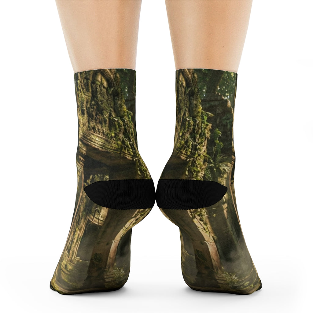 Crew Socks - Overgrown Temple Ruins | Echovira Gallery