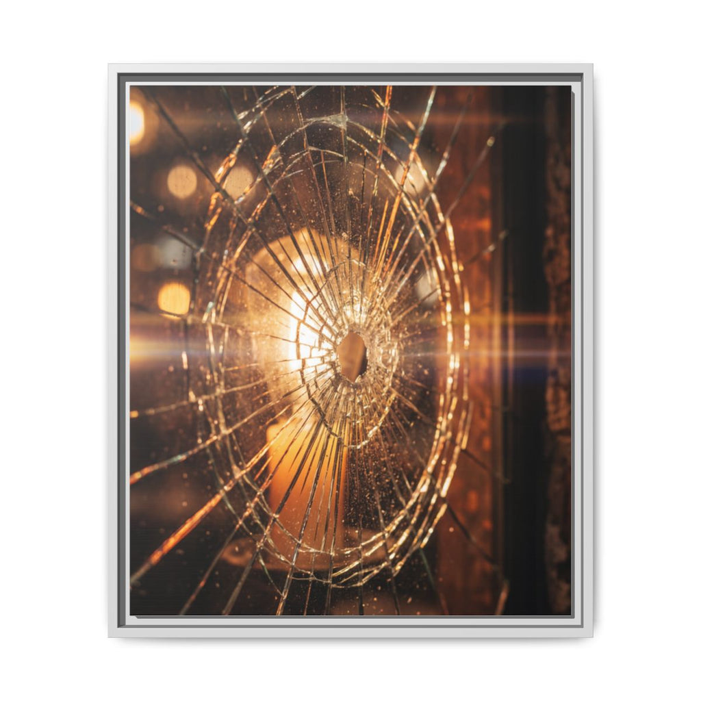 Framed Matte Canvas - Shattered Glass — White / 1.25"