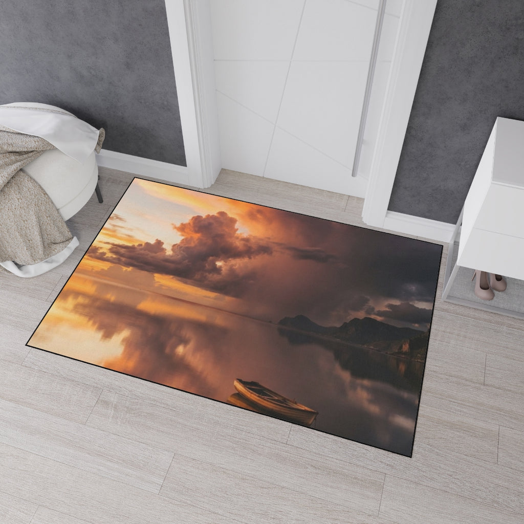 Heavy Duty Floor Mat - Golden Hour Serene Entry | Echovira...