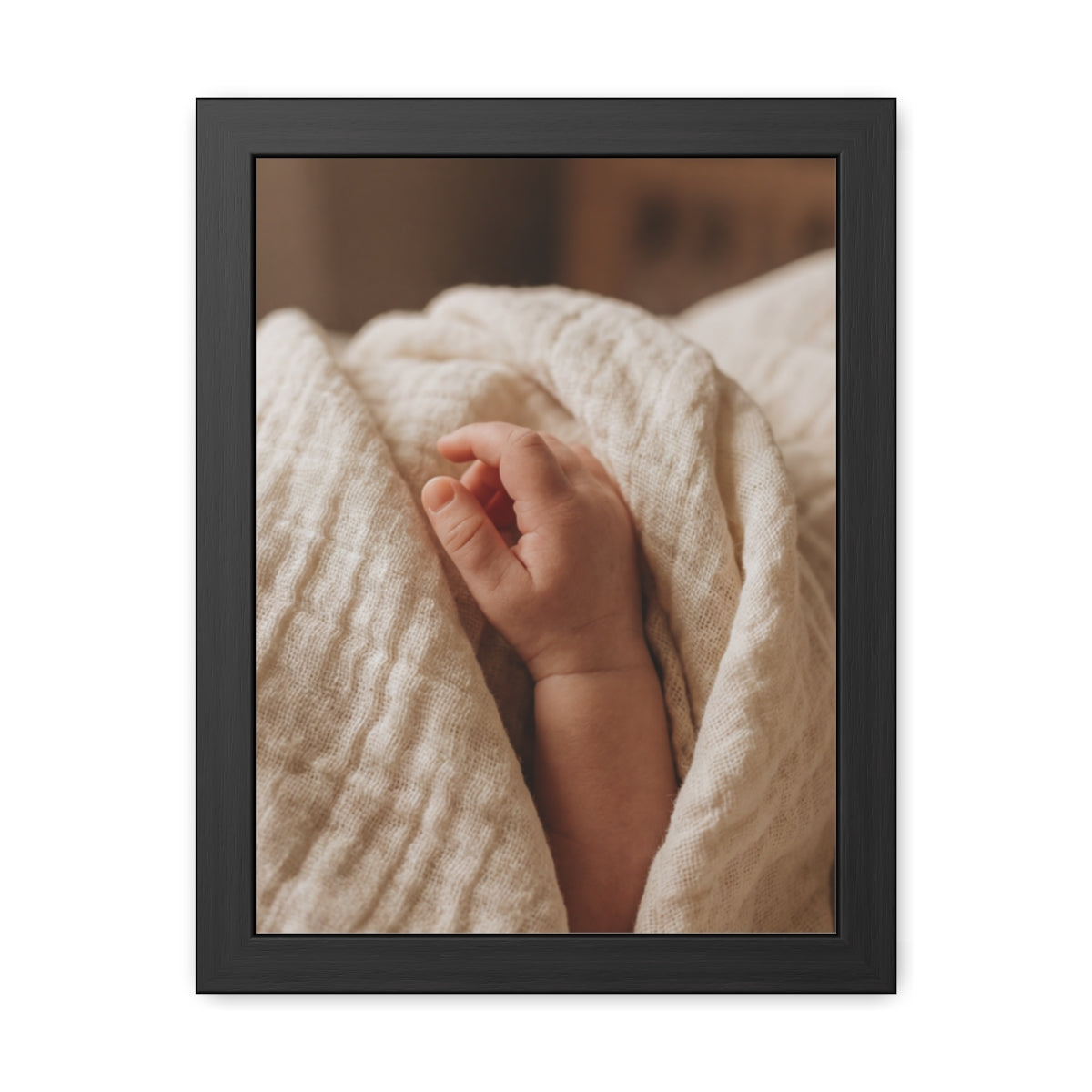 Framed Poster - Tender Newborn Hand (8×12, 9×11, 11×14... |...