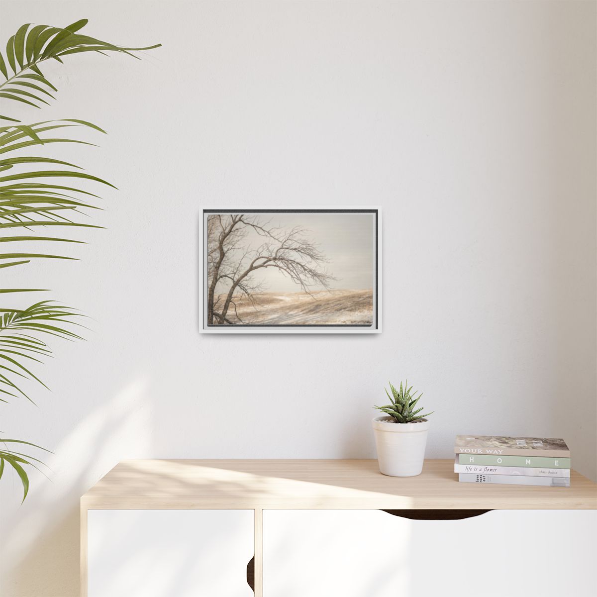 Matte Canvas, Framed - Winter Branch Solitude Landscape —......