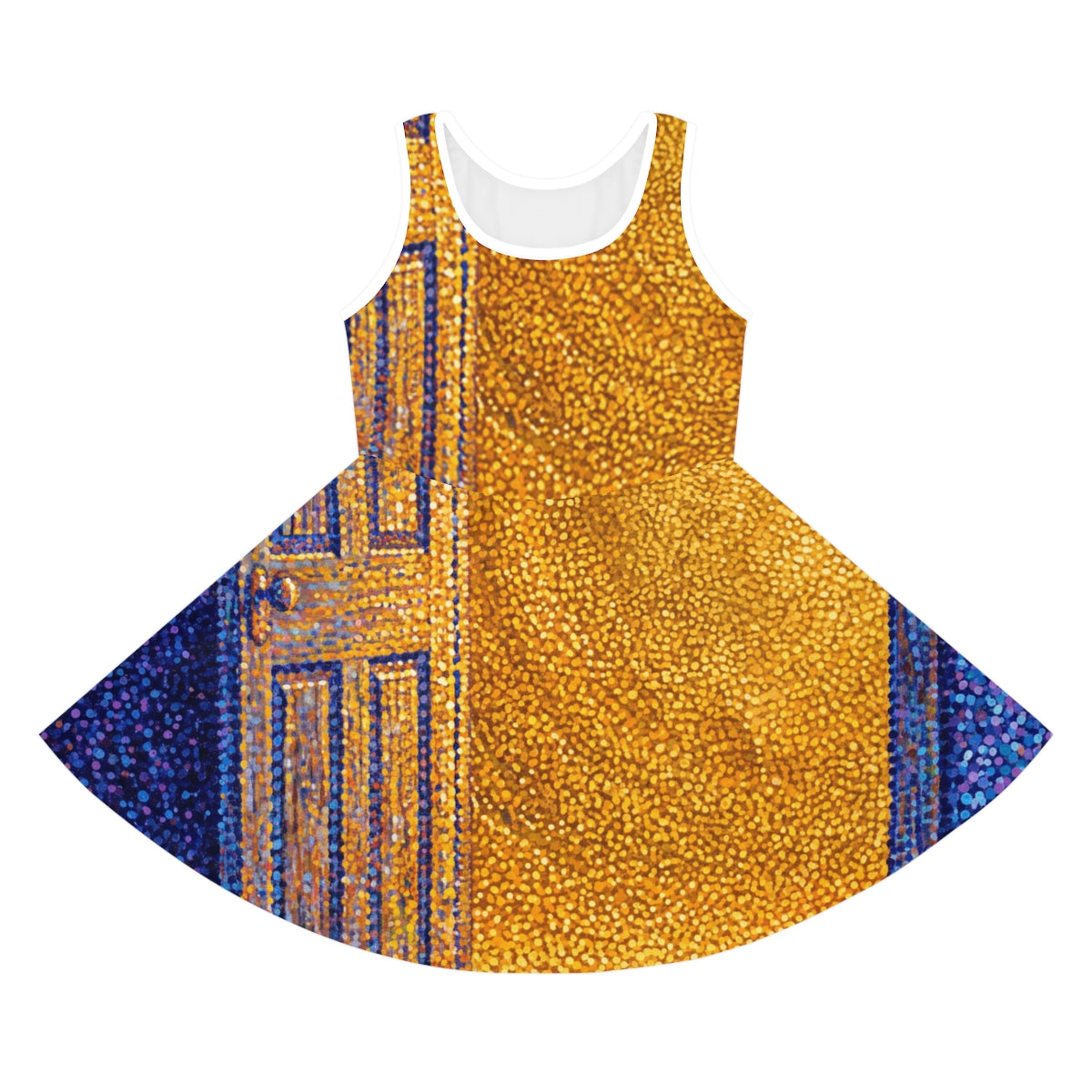 Girls' Sleeveless Sundress with Golden Portal Art