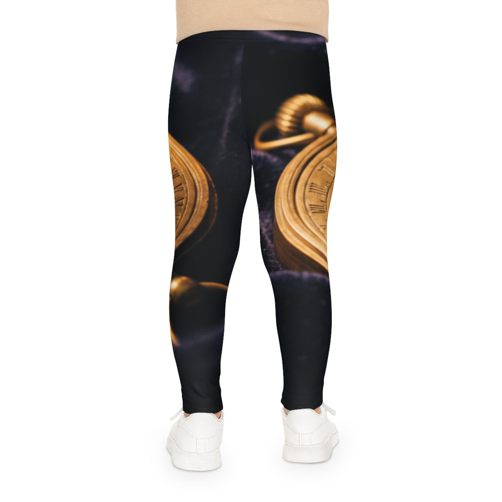 Vintage Brass Sundial Compass Kids Leggings