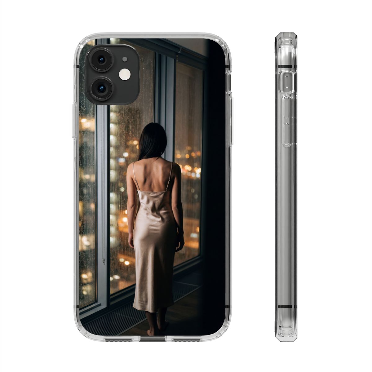 Clear Impact-Resistant Cases - Clear Phone Case - Rainy Mood...