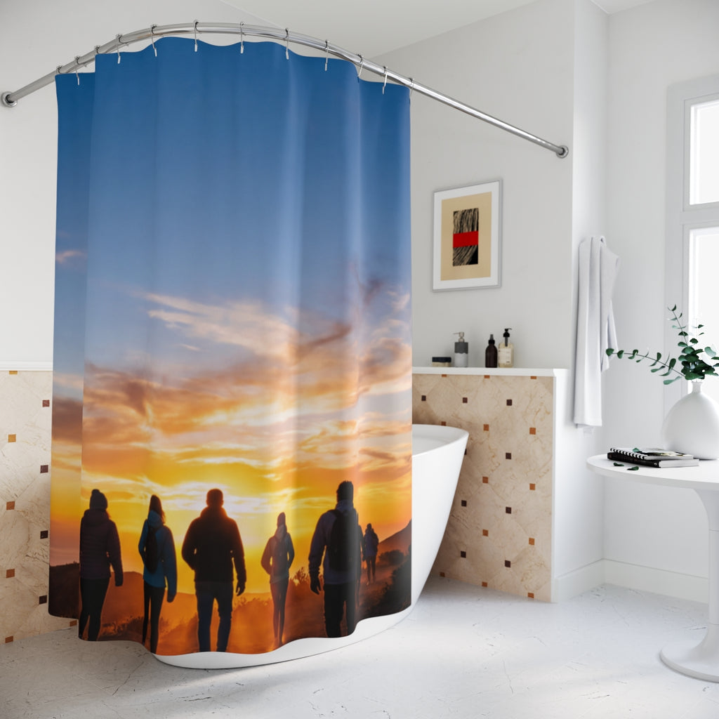 Shower Curtain - Golden Hiker Dawn