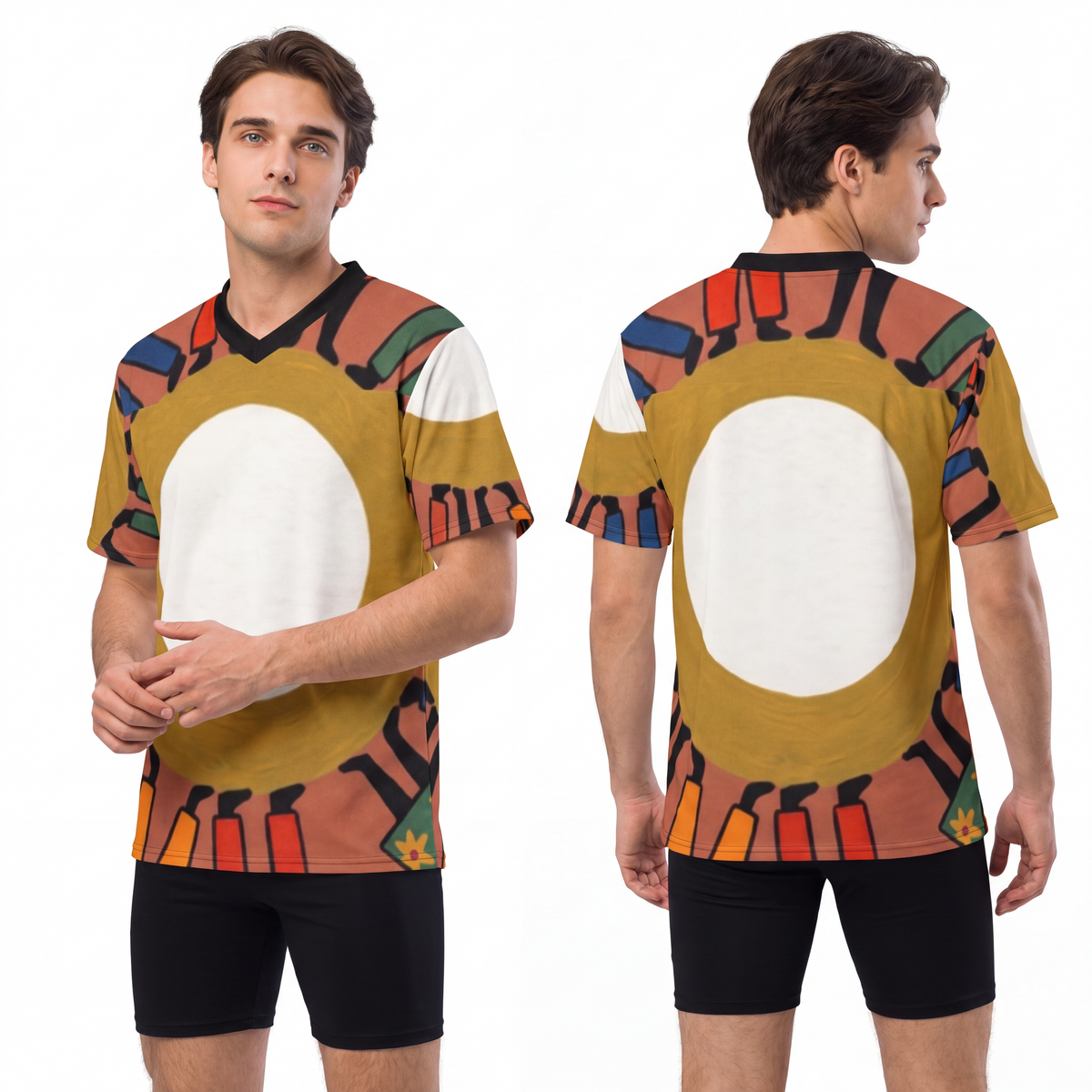 Men's Football Jersey - Unity Mandala Art | Echovira Gallery
