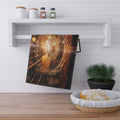 Tea Towels - Shattered Glass Warm Amber Cinema Art |...