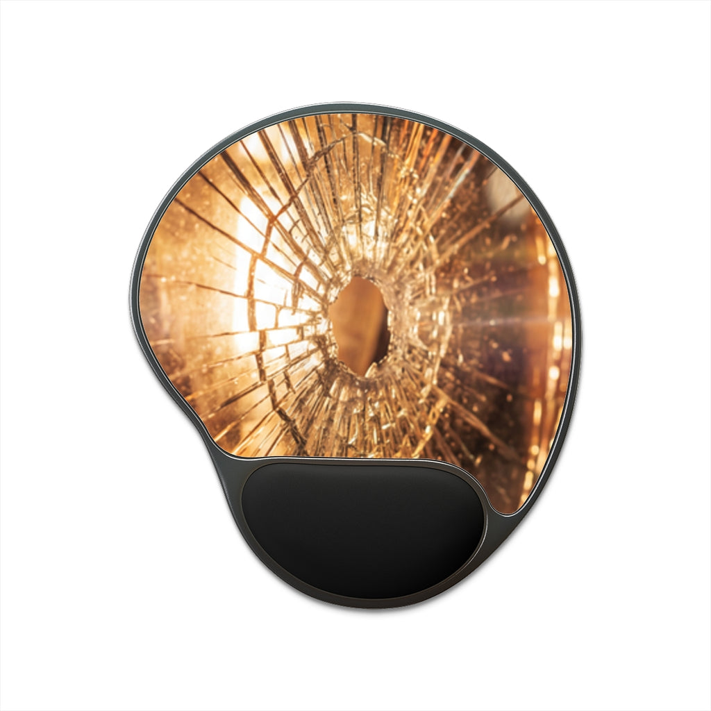 Mouse Pad With Wrist Rest - Shattered Amber Light | Echovira...