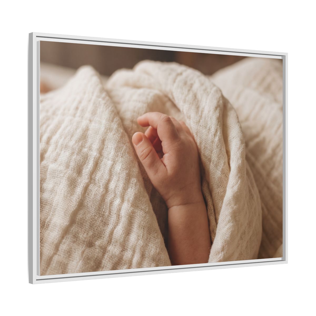 Framed Canvas - Soft Nursery Photography — White / 1.25"