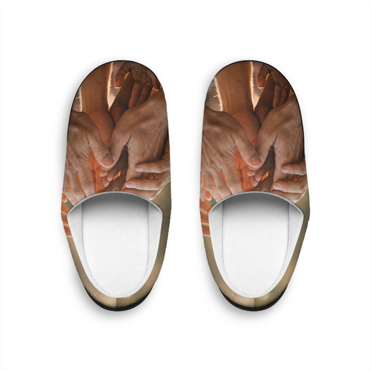 Women's Indoor Slippers - Golden Rays of Unity Wall Art |...