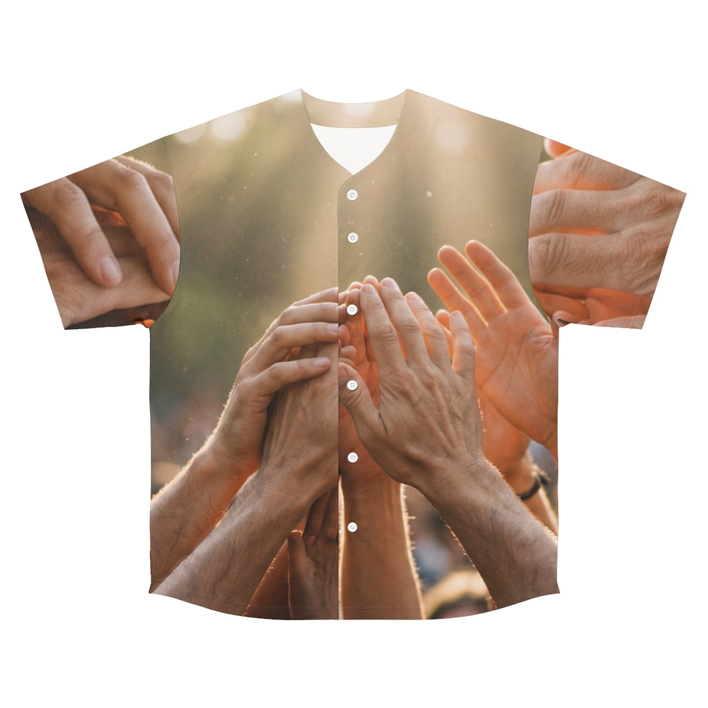 Men's Baseball Jersey - Golden Rays of Unity Wall Art |...