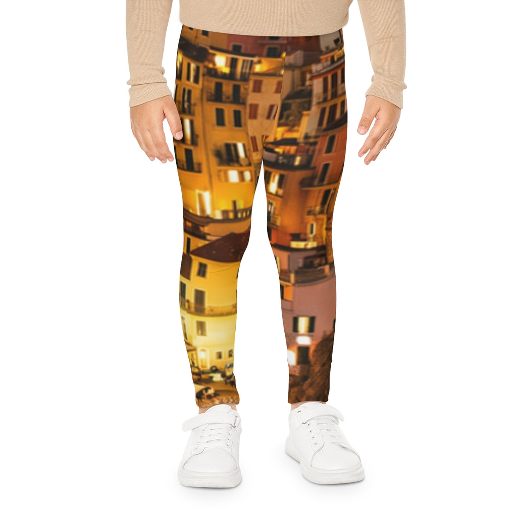 Kids Leggings Italian Riviera Coastal Night