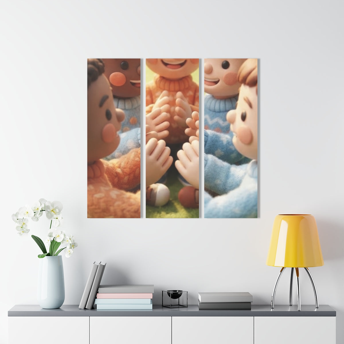 Acrylic Prints Triptych - Meadow Friends — Portrait |...