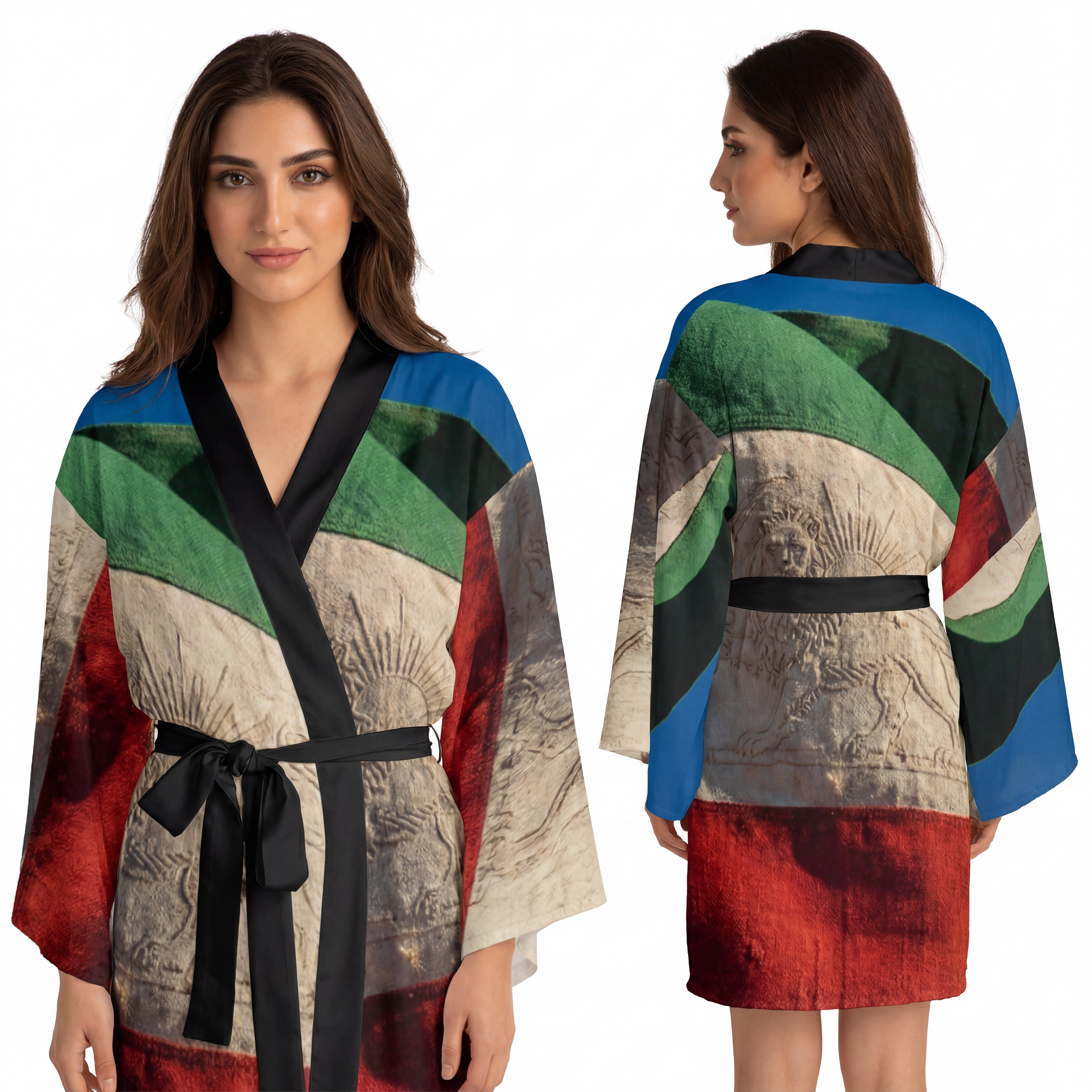 Long Sleeve Kimono Robe - Persian Lion