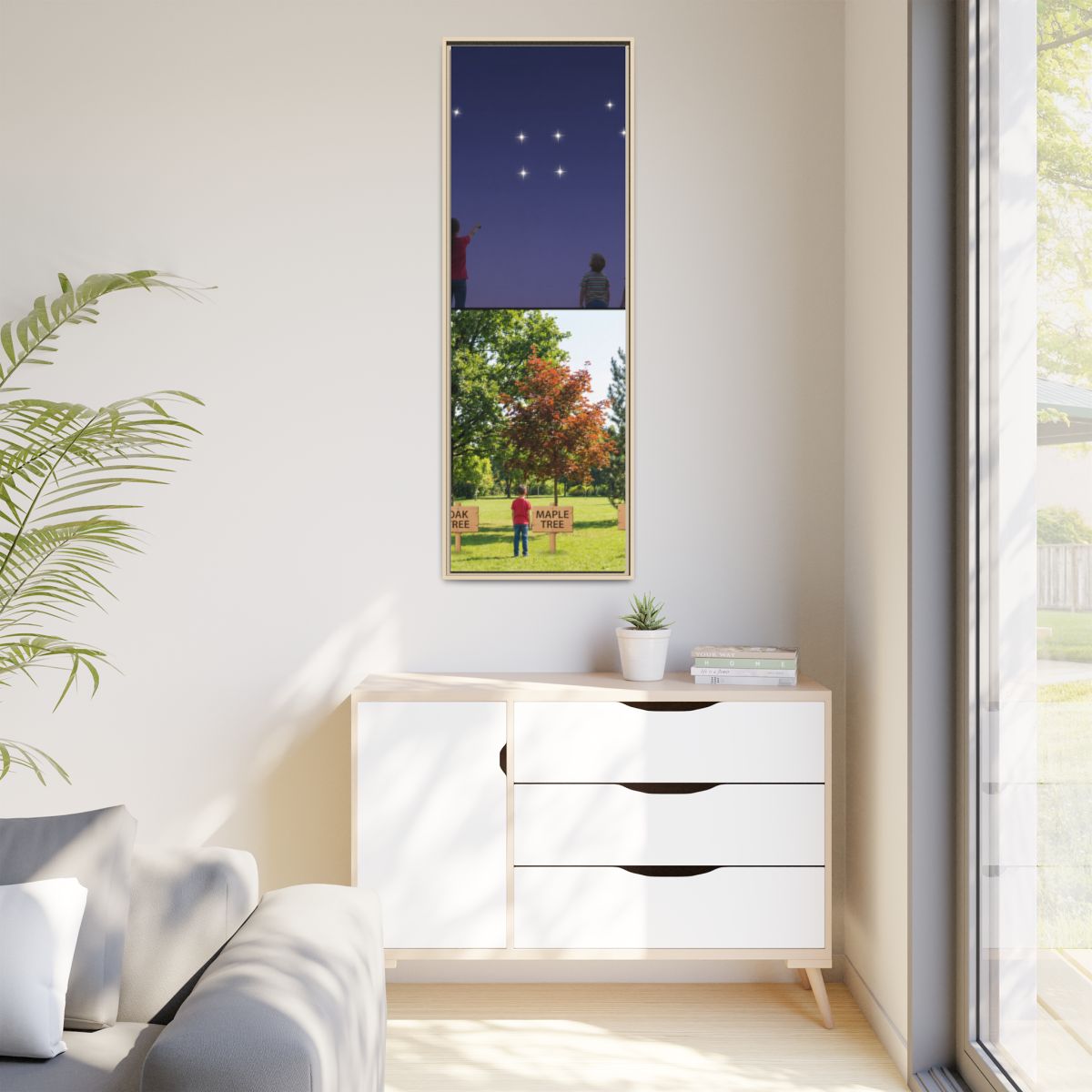 Matte Canvas, Framed - Stardust & Forest Discovery — Natural...