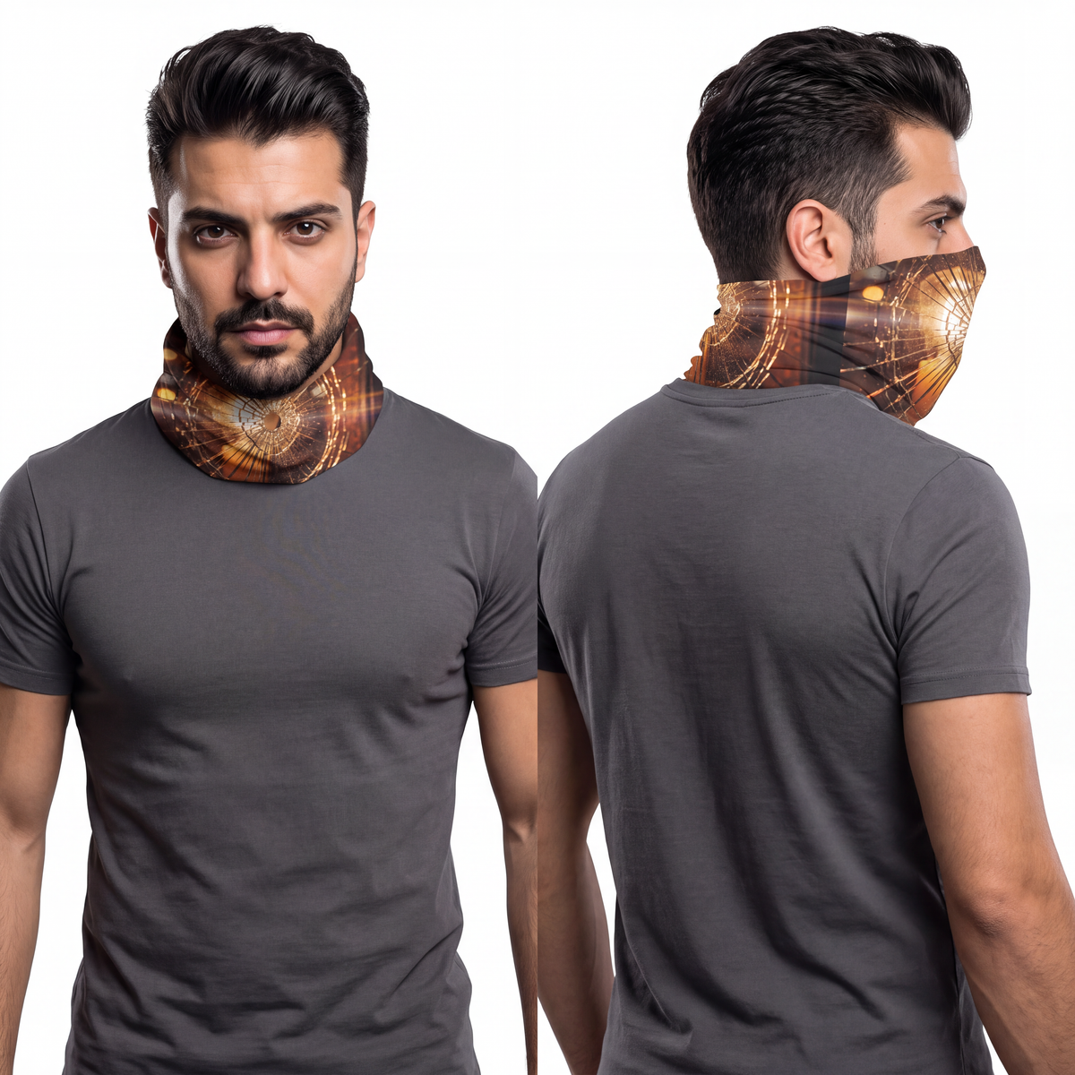 Men's Lightweight Neck Gaiter - Shattered Gold | Echovira...
