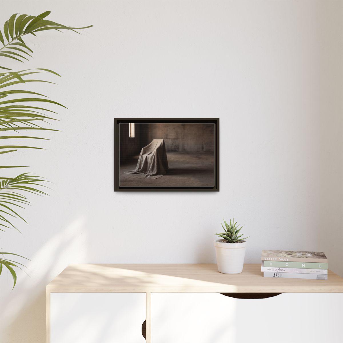 Matte Canvas, Framed - Draped Silence Still Life Art... |...