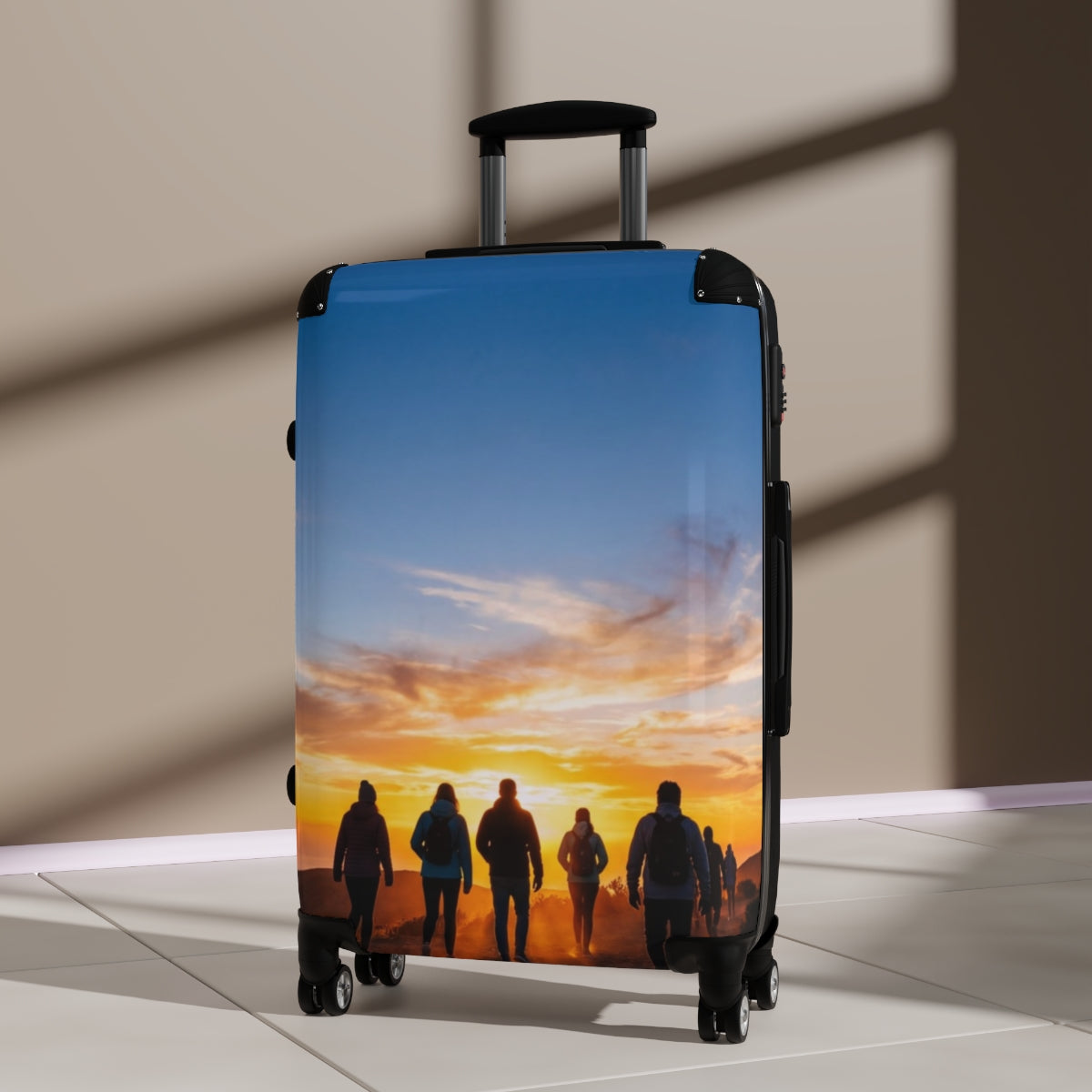 Suitcase - Golden Horizon Rolling Luggage | Echovira Gallery