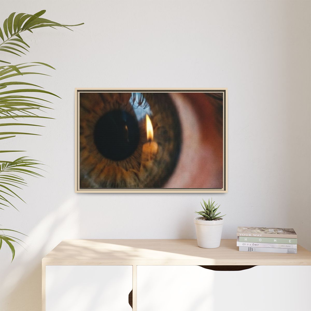 Matte Canvas, Framed - Amber Iris Reflection Fine Art Print...