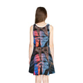 Robe bain de soleil fille sans manches motif pluie urbaine