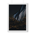 Framed Vertical Poster - City Lights Nocturne — White... |...