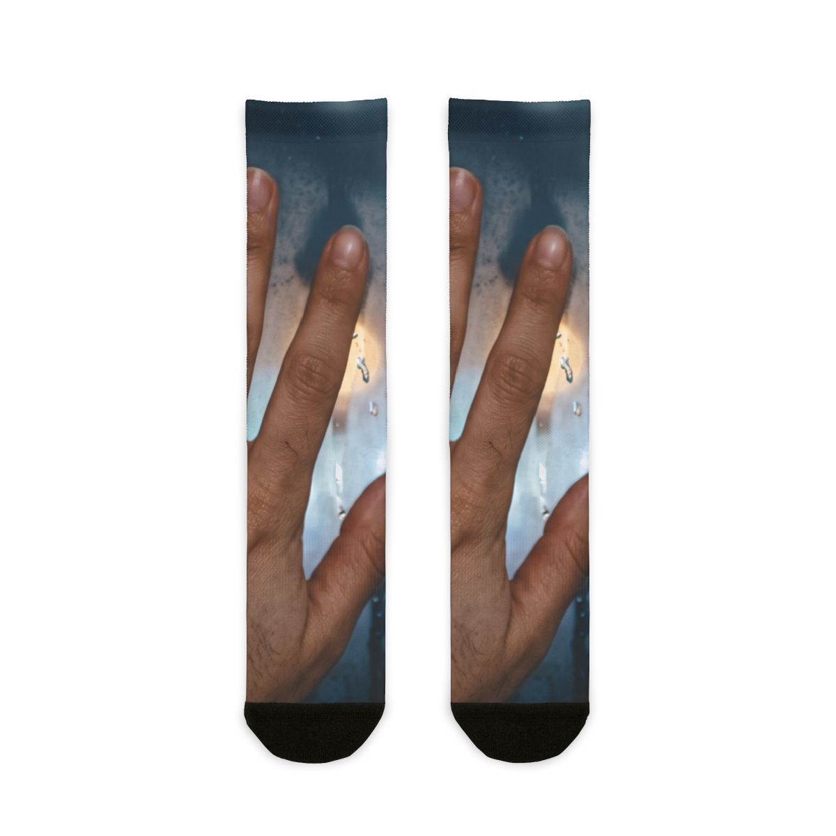 Rainy City Window Art Sublimation Crew Socks