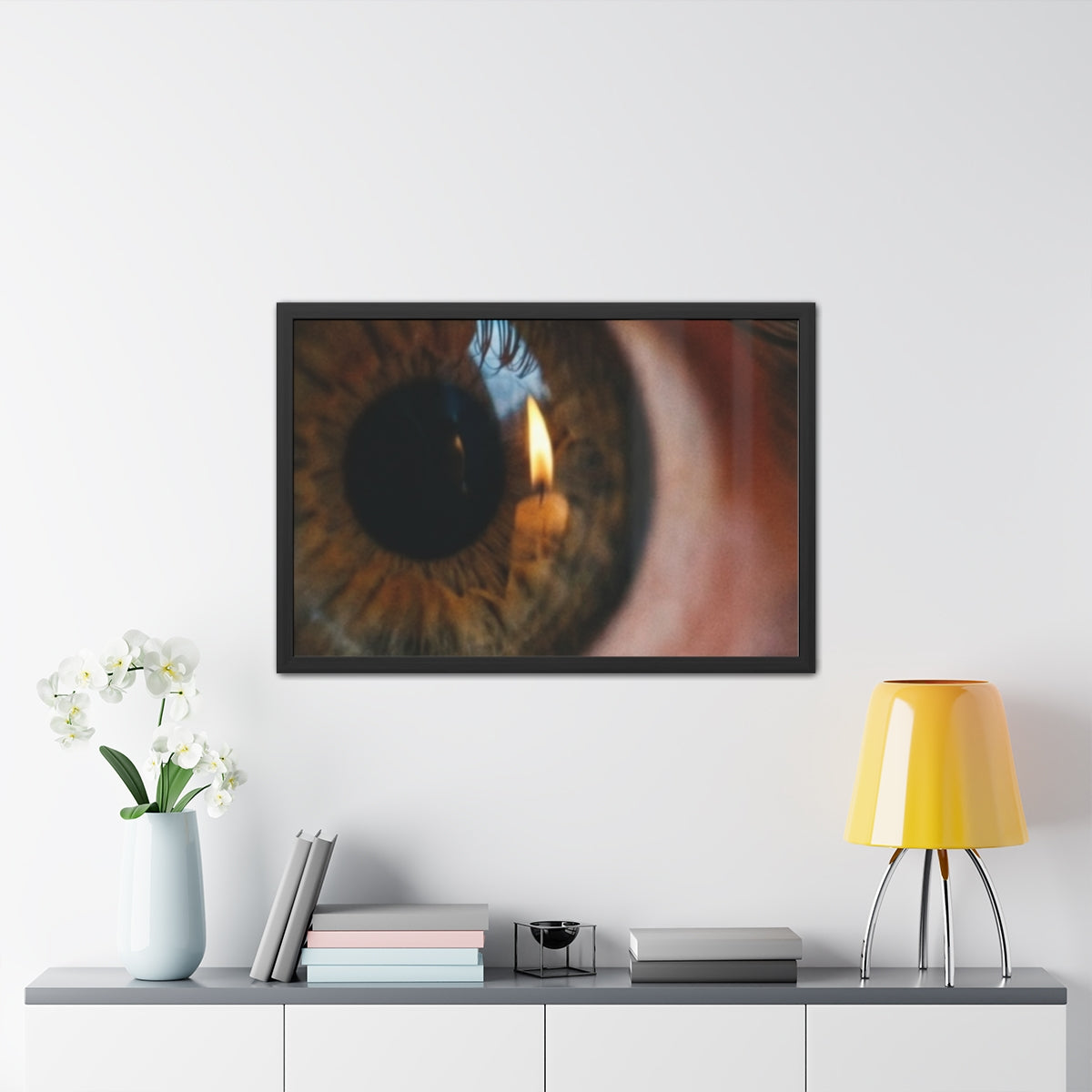 Framed Posters - Amber Iris Reflection Fine Art Print —... |...