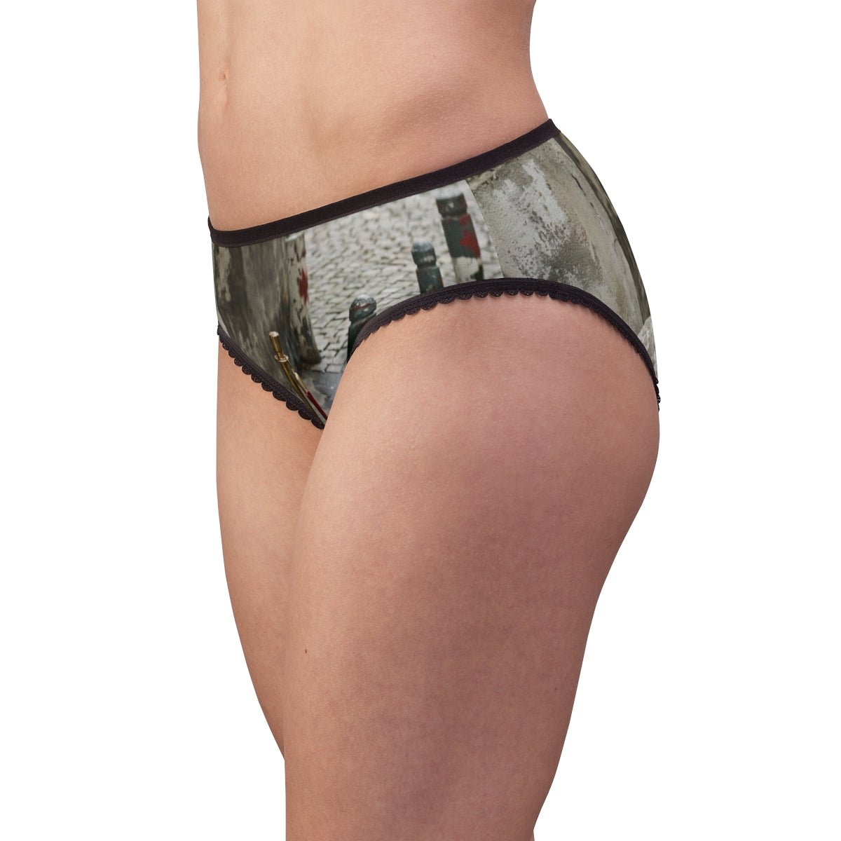 Women's Briefs with Urban Street Courtyard Art