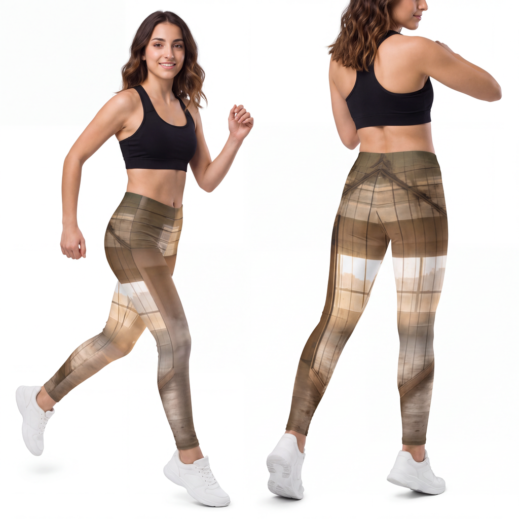 Youth Leggings - Golden Hour Reflection Corridor Art |...