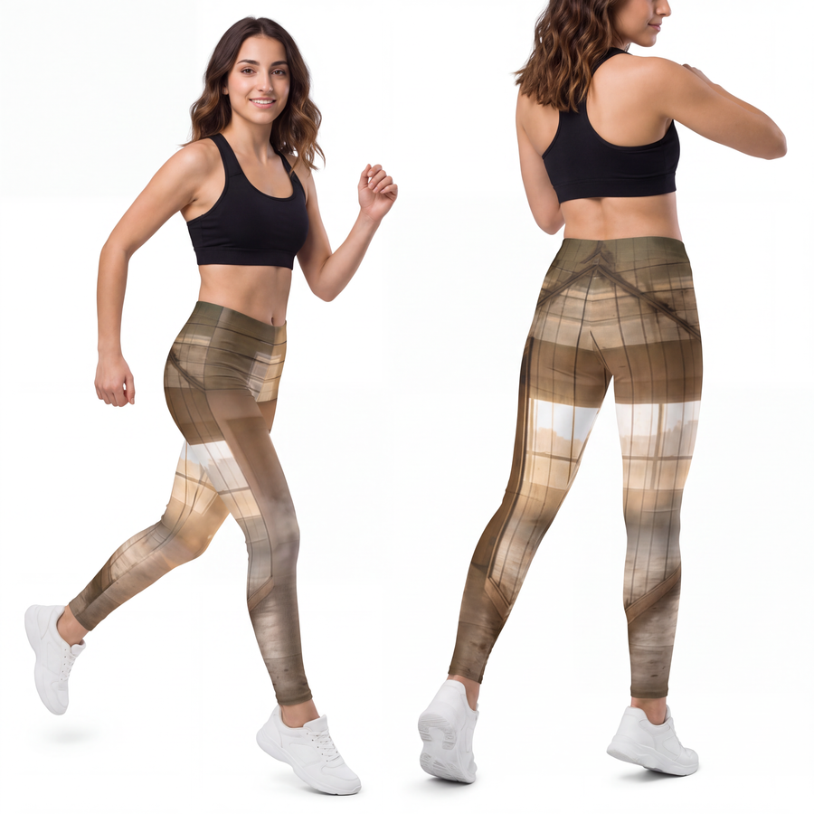 Youth Leggings - Golden Hour Reflection Corridor Art