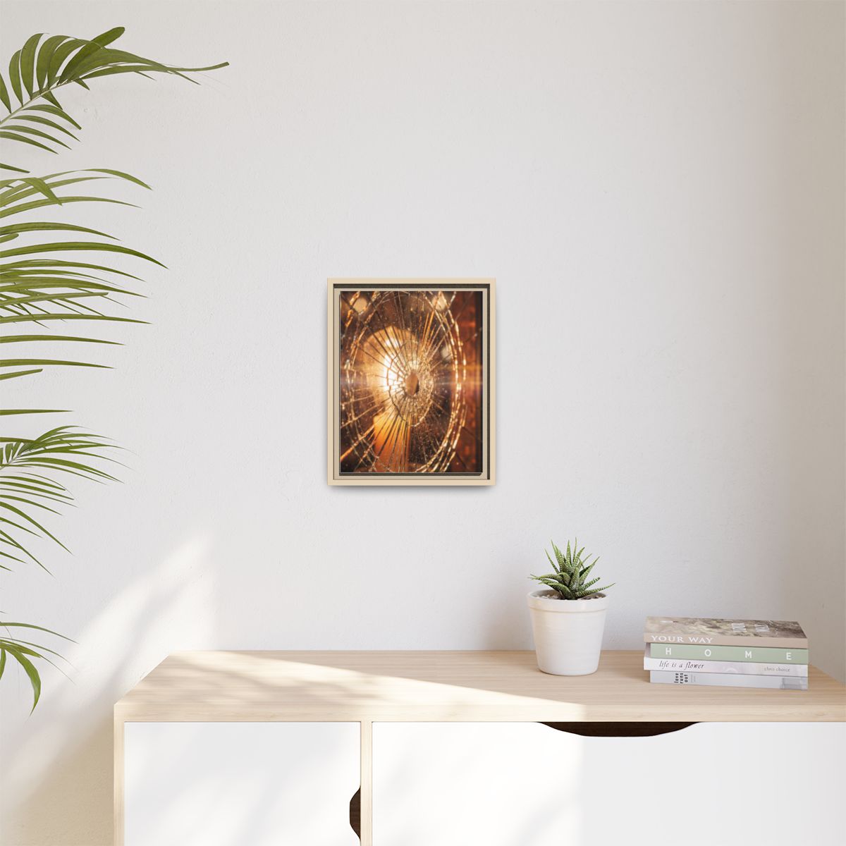 Matte Canvas, Framed - Golden Fractured Art — Natural /... |...