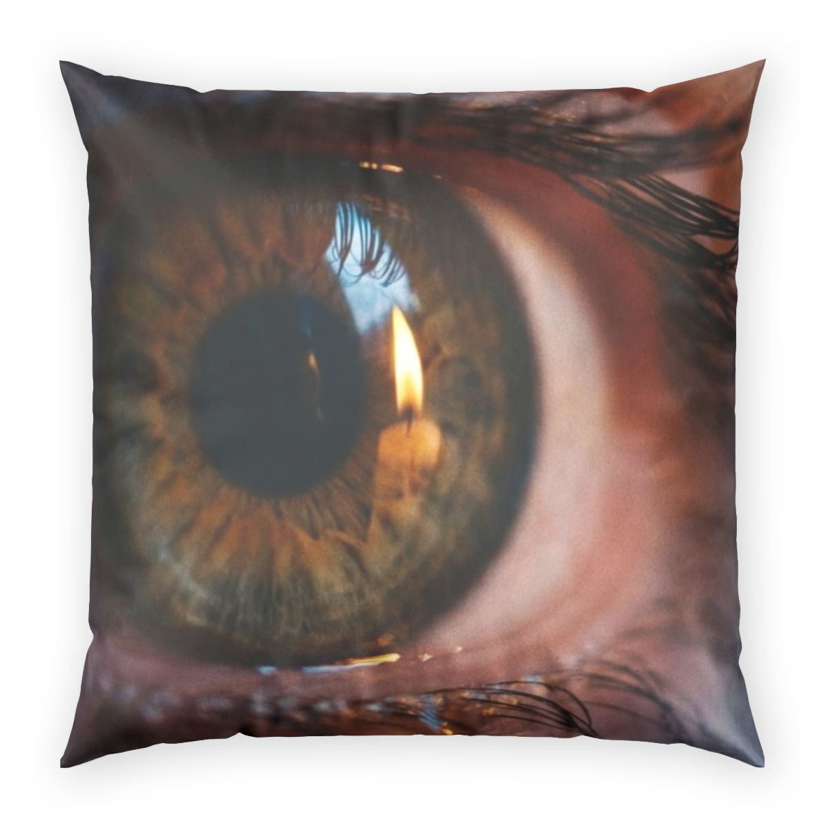 Poly Velvet Pillow - Amber Iris Reflection Fine Art Print |...