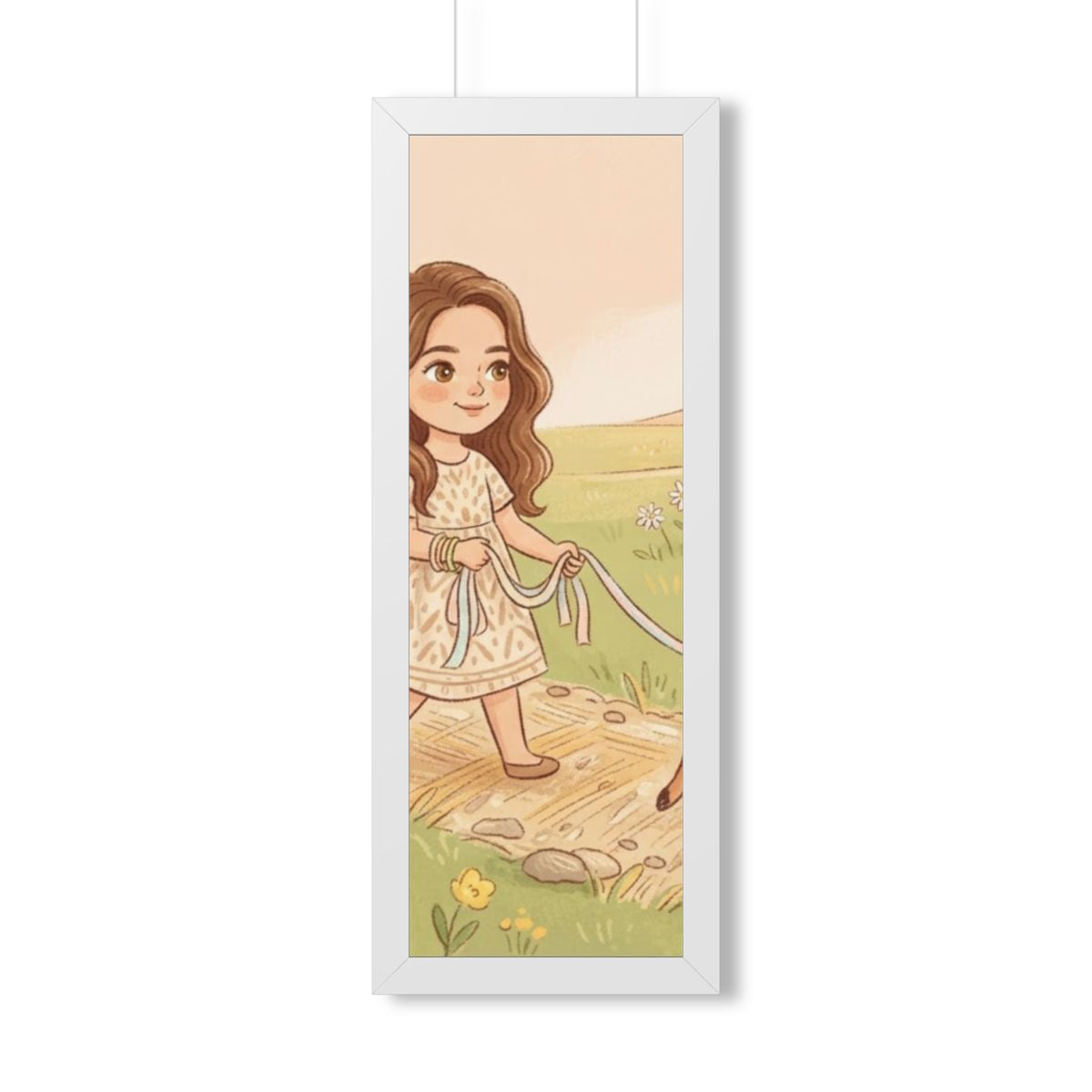 Framed Vertical Poster - Meadow Walk Fawn — White (11×14......