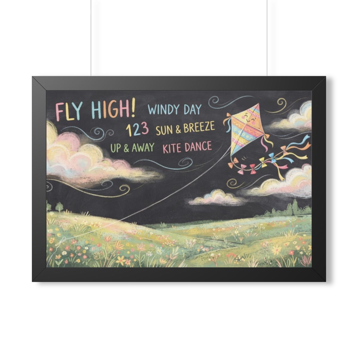 Framed Horizontal Poster - Breeze Meadow — Black (14×11... |...