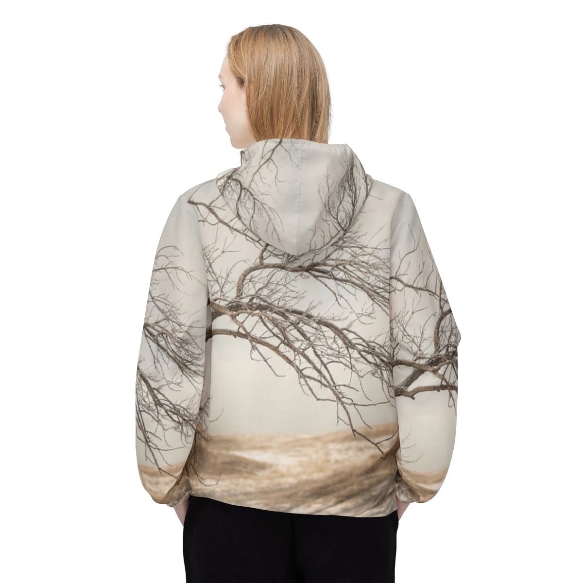 Unisex Windbreaker Jacket - Winter Branch Solitude Landscape...