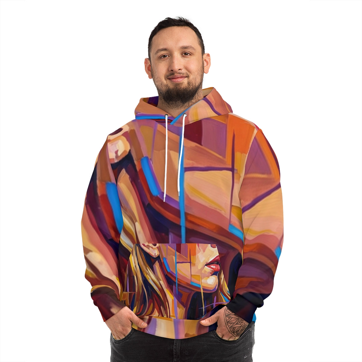Men's Fashion Hoodie - Shattered Elegance | Echovira Gallery