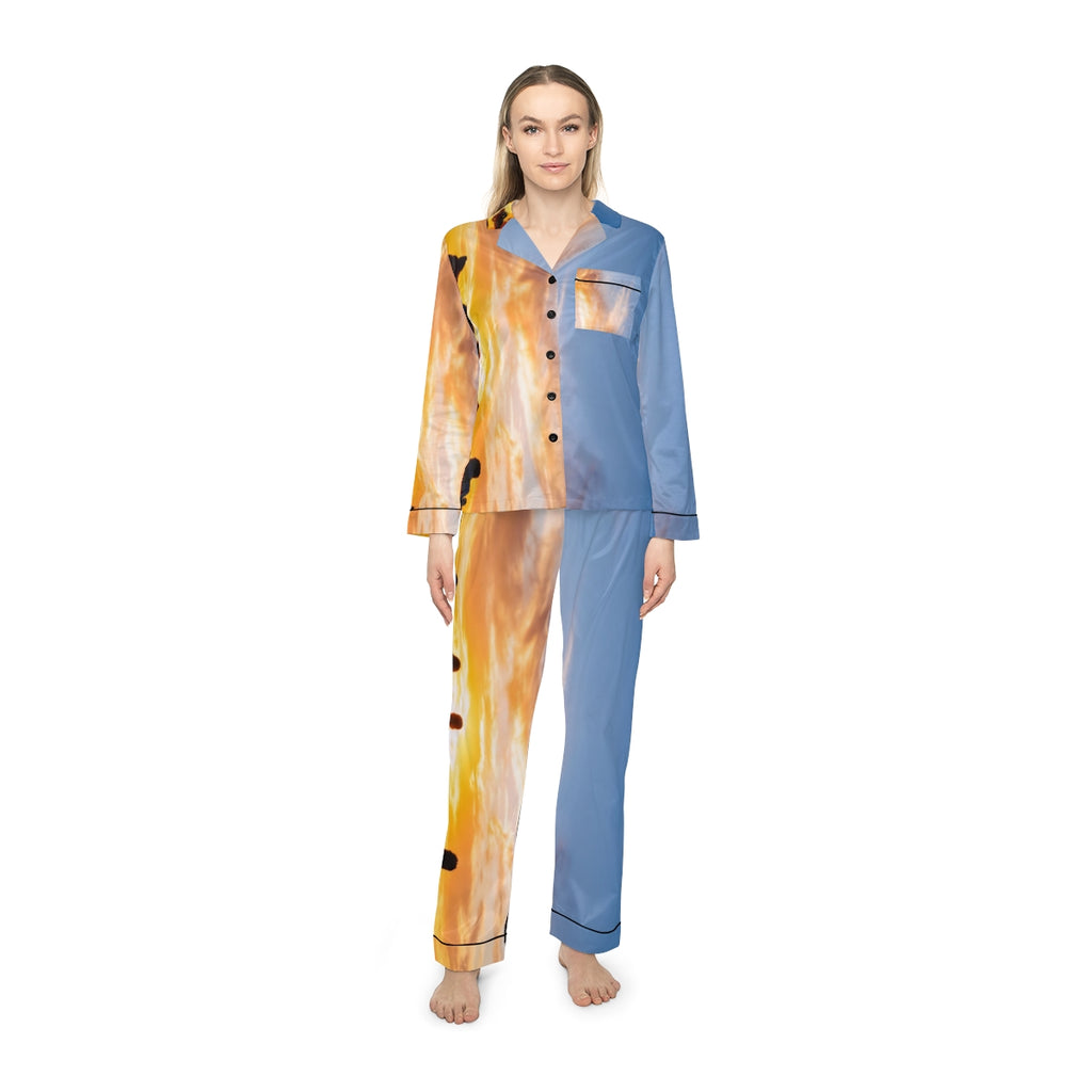 Women's Satin Pajamas - Sunset Ridge | Echovira Gallery