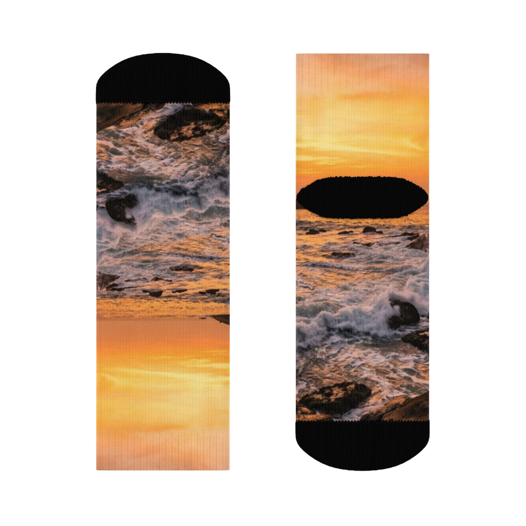 Crew Socks - Sunrise Wave Design