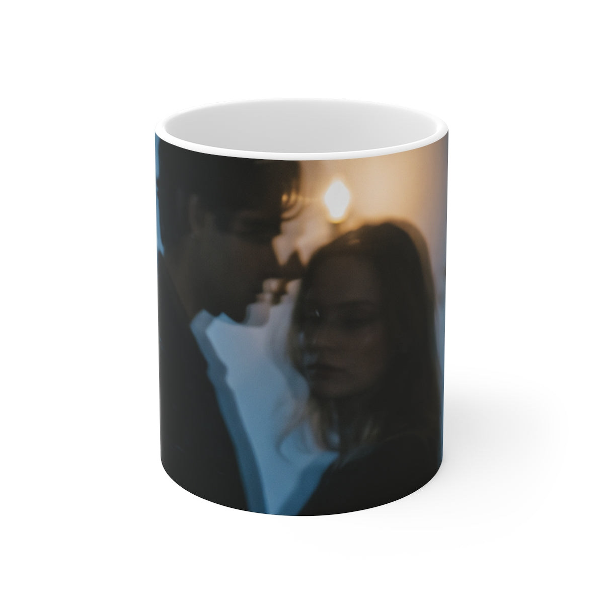 Midnight Candlelight White Mug - Cozy Morning Glow |...