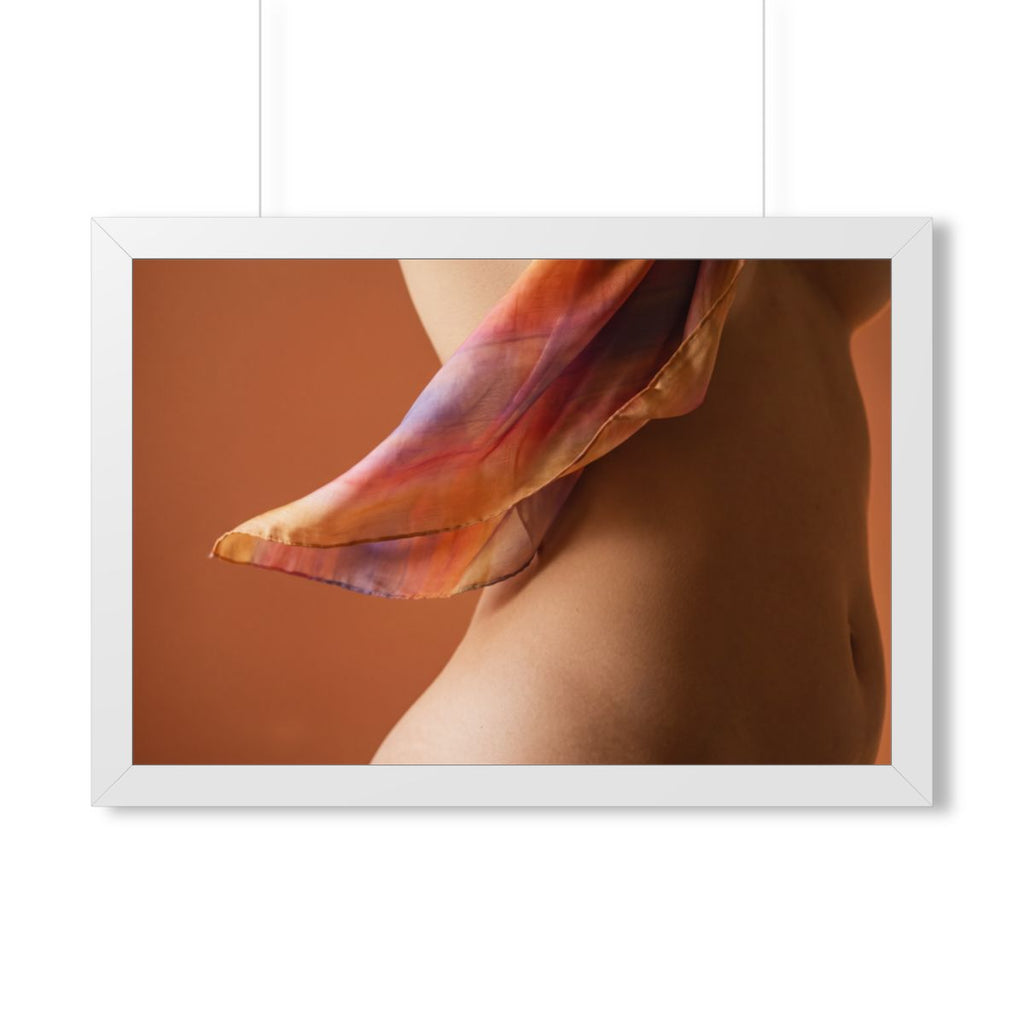 Framed Horizontal Poster - Ethereal Silk Rest — White... |...