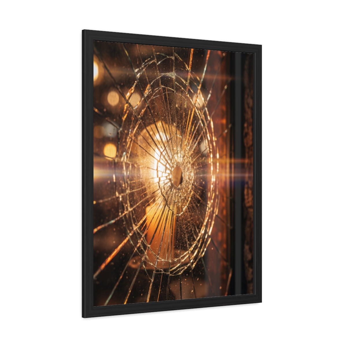 Framed Poster - Moody Fractured Glass — Portrait