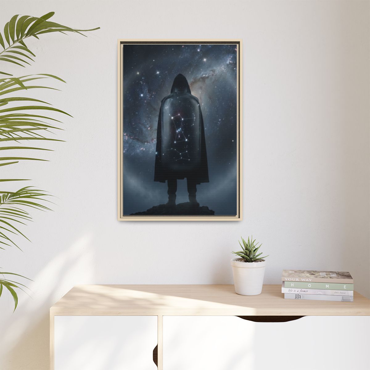 Matte Canvas, Framed - Cosmic Sentinel Orion Constellation...